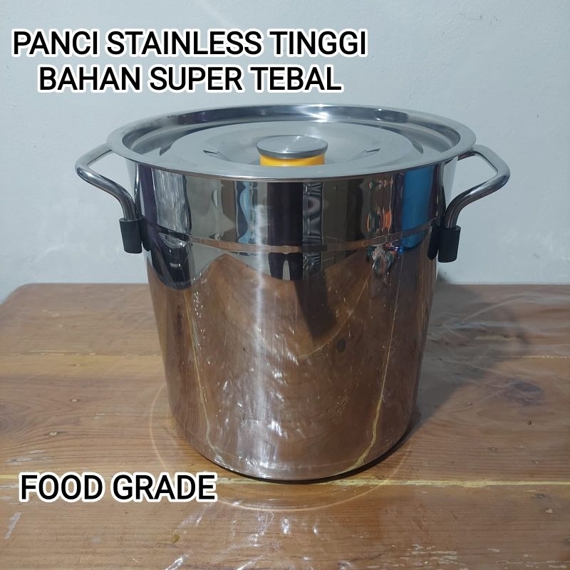 Jeslyna.g Panci stainless tinggi bahan super tebal 30 cm/stockpot panci stainless steel tebal 30 cm