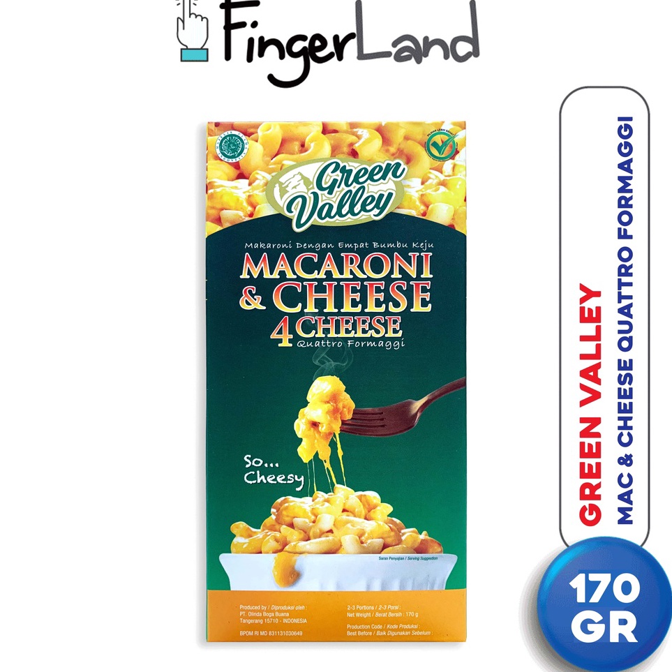 

Hot Product GREEN VALLEY Macaroni and Cheese Quattro Formaggi 17 Gr 4 Jenis Keju