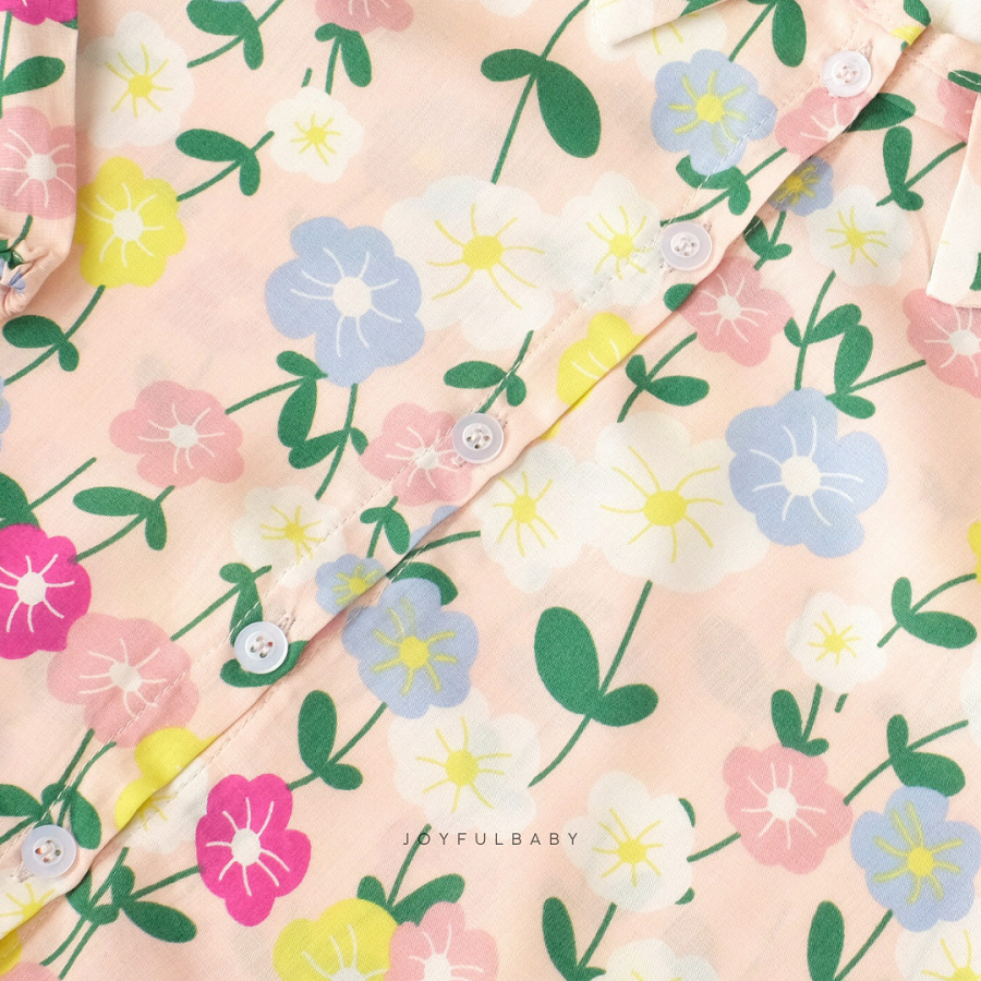 JOYFULBABY RAYA COLLECTION Gamis Baju Muslim Anak Perempuan 4-7 tahun-Flowery