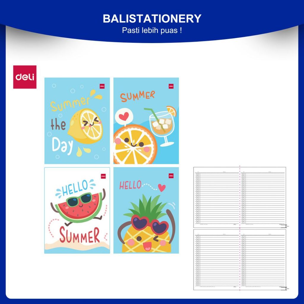 

Writing Book / Notebook / Buku Tulis Sekolah A5 Deli isi 38 / 42 / 58 lembar 1 pcs