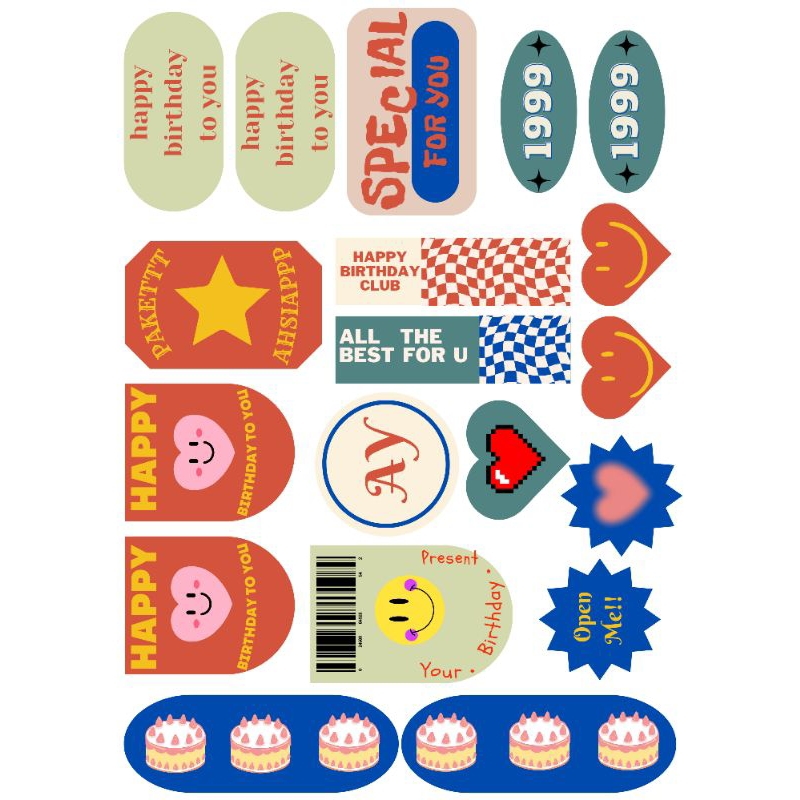 

stiker pack birthday