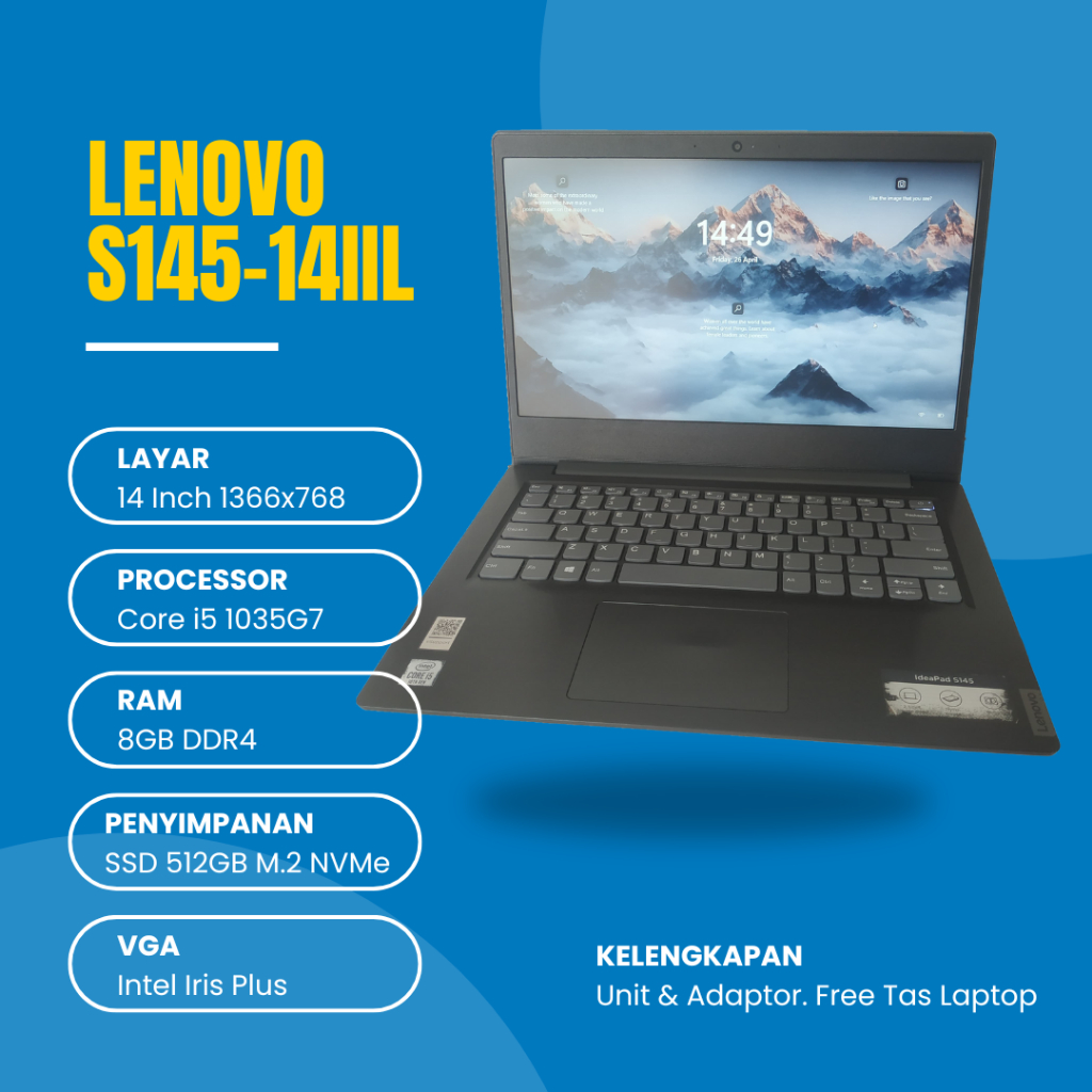 Notebook Laptop LENOVO S145-14IIL Core i5