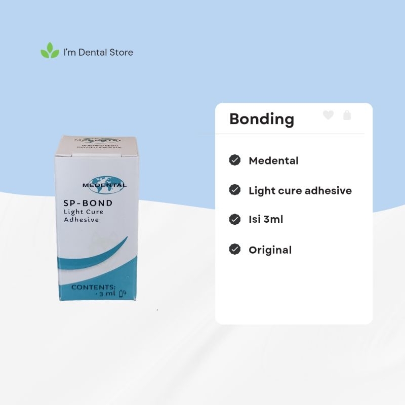 BONDING MEDENTAL 3ML USA RESIN PRIMER ENAMEL DENTAL LIGHT CURE ADHESIVE KOMPOSIT TAMBAL BEHEL GIGI I
