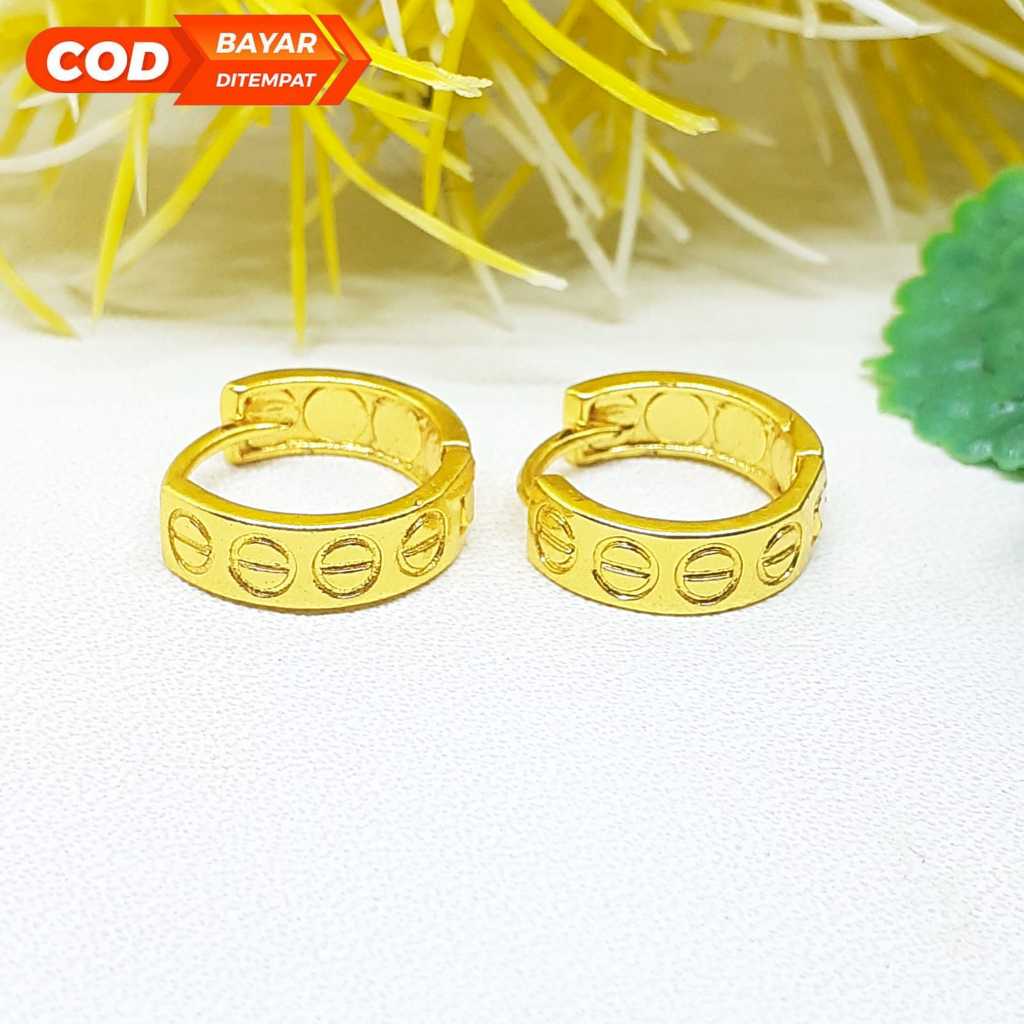 mytitanium-anting xuping lapis emas model kekinian wanita dewasa kwalitas terbaik AH83