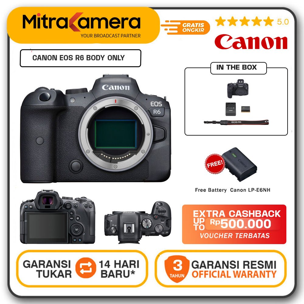 Kamera Canon EOS R6 Mirrorless Kamera (Body Only)
