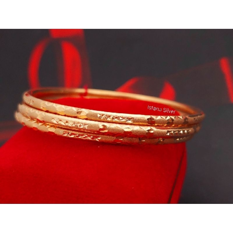 Gelang Keroncong Rose Gold Perak Asli 925 Lapis Mas Gelang Tangan Dewasa