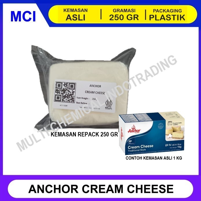

ANCHOR CREAM CHEESE REPACK 250 GR / KRIM KEJU