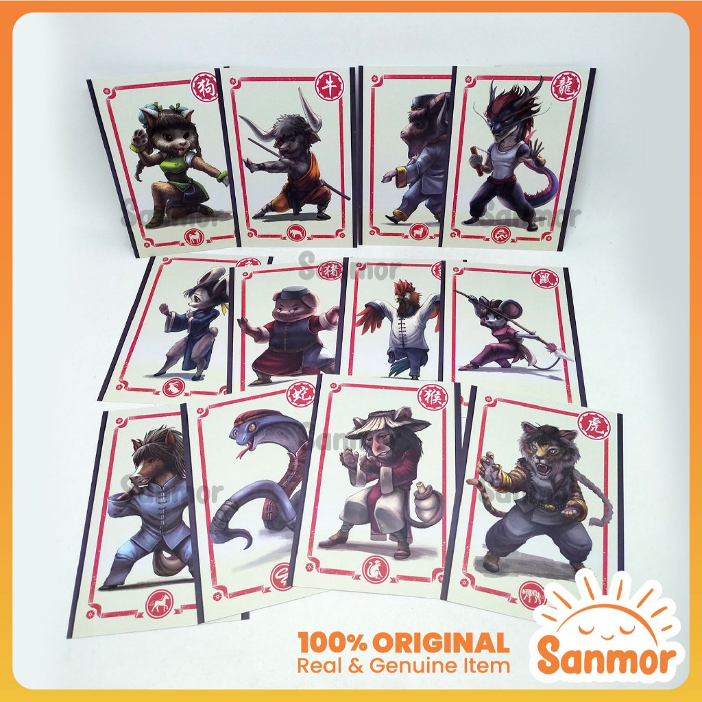 

TAKE ALL Set Art Print A6 - 12pcs Ilustrasi Illustration Kung Fu Animal Chinese Zodiac - Original Preloved