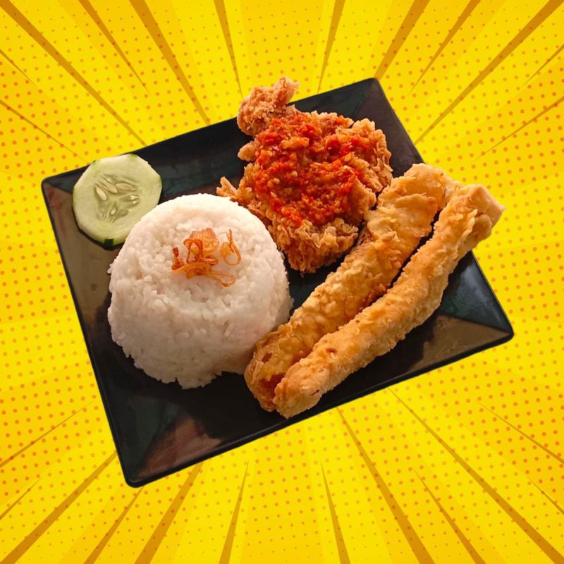 

Nasi Ayam Geprek Odeng Crispy