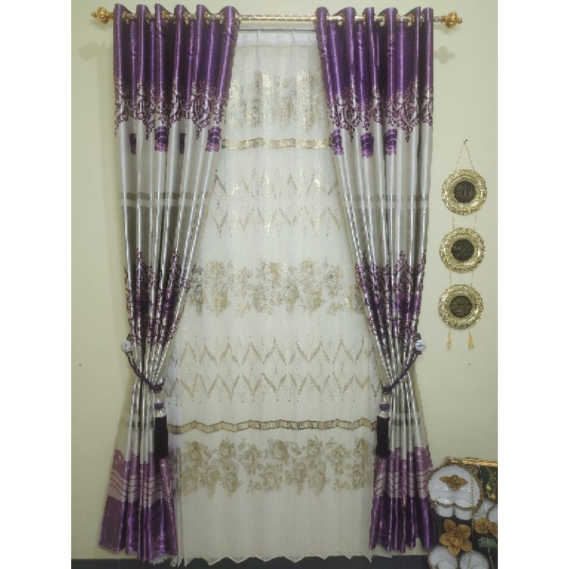 GORDEN BLACKOUT MINIMALIS ( GRATIS TALI DAN PENGAIT ) MOTIF BUNGA MAWAR/ROSE