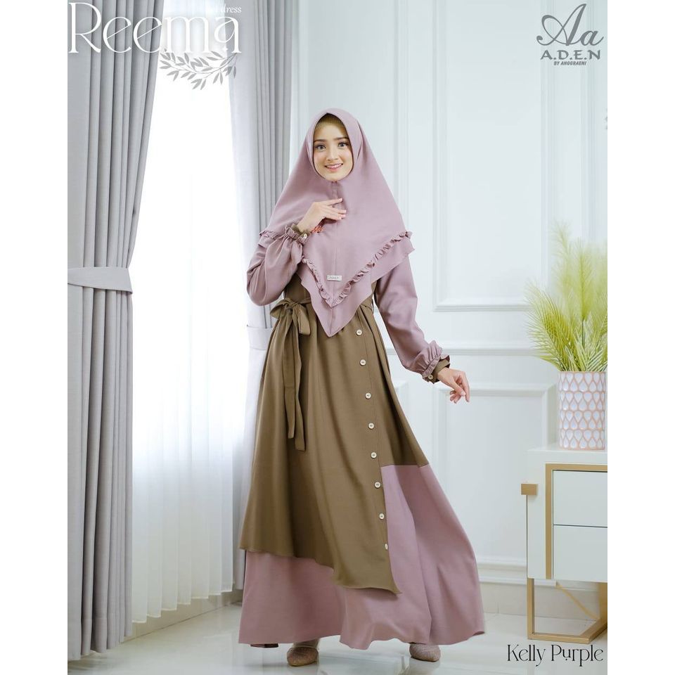 Aden Gamis Wanita Reema Set Cantik Terbaru Model Mewah Elegant