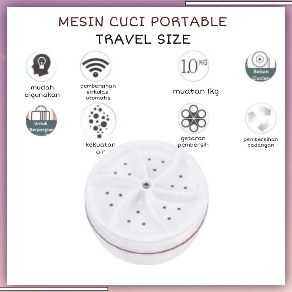 Mesin Cuci Portable | Mesin Cuci Mini Travel Size Portable USB | Mesin Cuci Baju Ultrasonic Mesin Pu