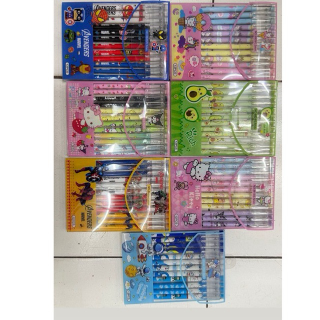 

1 set - Bolpen Gel Bisa di Hapus karakter 12pcs