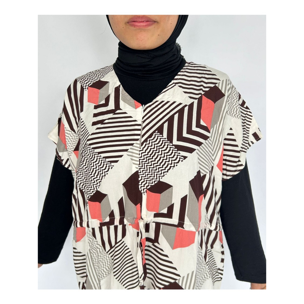 Daster Rayon Serut Motif Kotak Busui Friendly