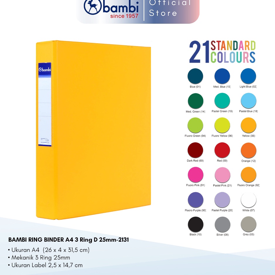 

ART Q6K Bambi Ring Binder A4 3 Ring DType MID SIZE 25 mm Photocard Namecard Presentation Album kode kode 2131