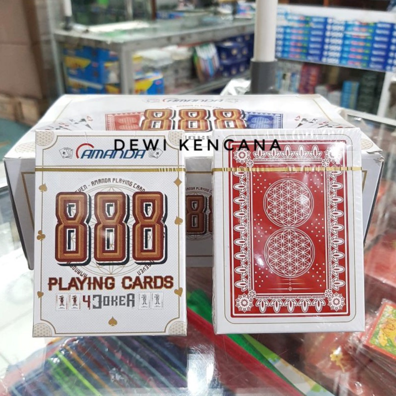 ART K94A Kartu Remi hitamputih Merk AMANDA 888 4 Joker 1 Pak isi 12  Playing Card