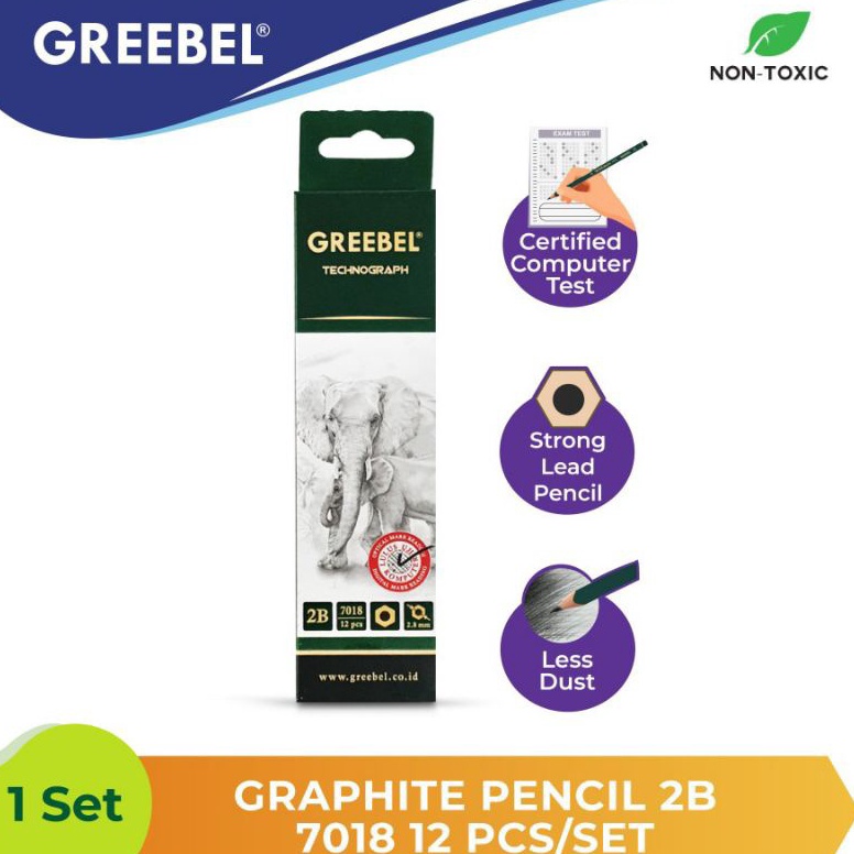 

KODE N2T7 Pensil 2B Greebel 1pak12 pcs