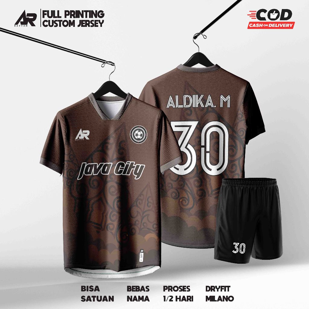 JERSEY FUTSAL BOLA CUSTOM FULL PRINTING MOTIF WAYANG