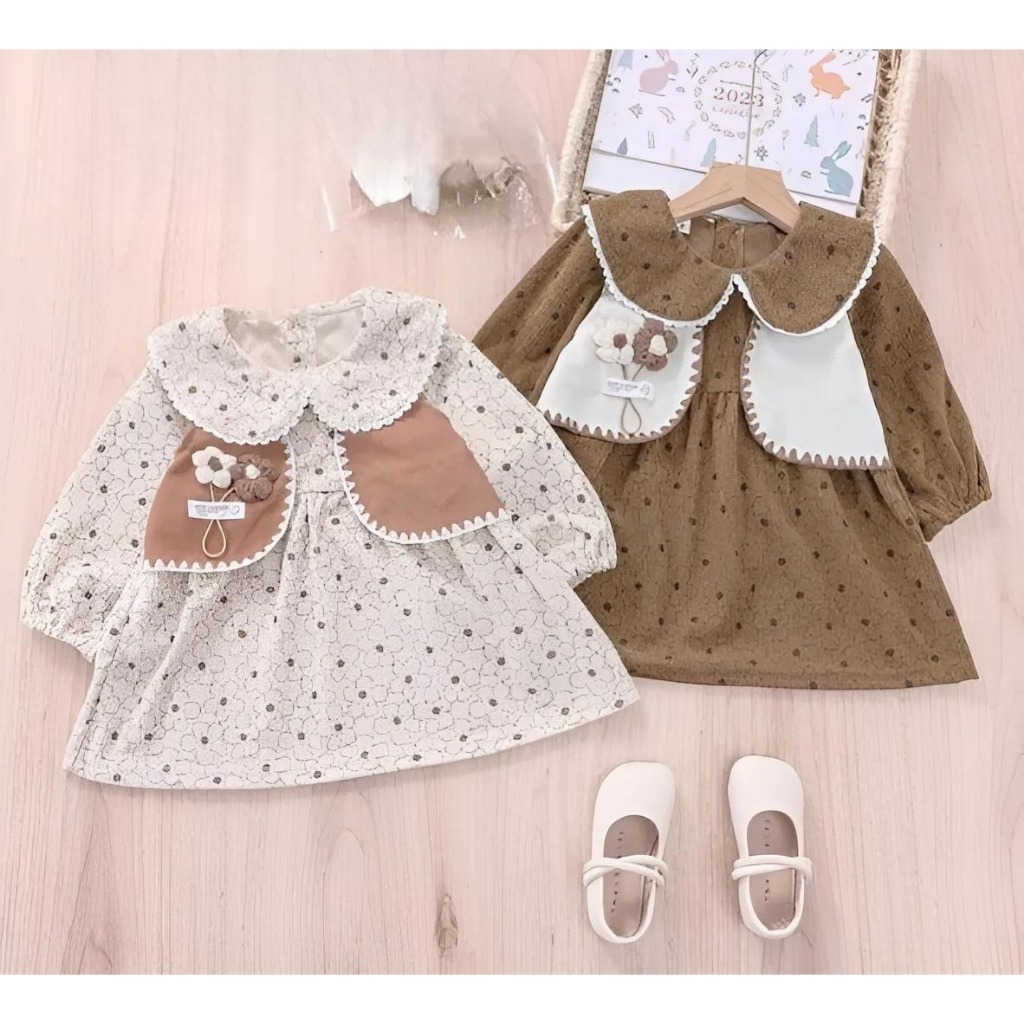Dress Anak Perempuan Usia 1-4 Tahun | Fashion Trendy Dress Anak Cewek Baju Dress Lengan Panjang Seru