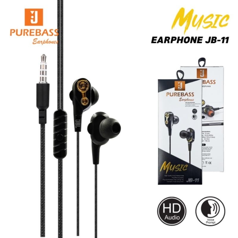 Headset JBL Extrabass JB11 Handsfree JBL Extrabass JB-11 Earphone Handset JBL JB-11 ExtraBass