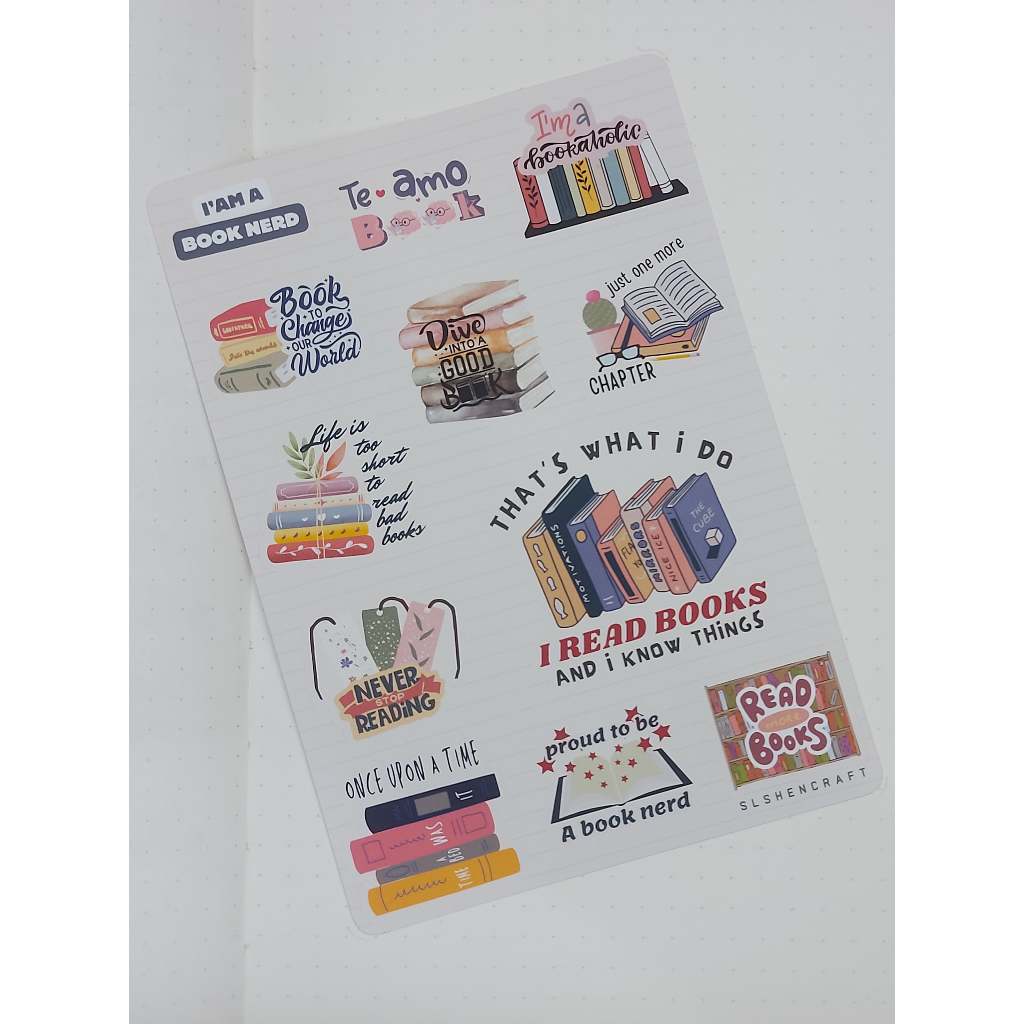 

STICKER BOOK NERD | STICKER JURNAL | STICKER DECO | ART STICKER | STICKER AESTHETIC | MATTE STICKER