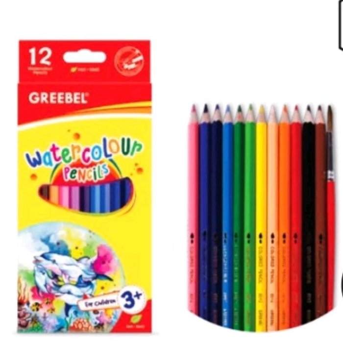

PENSIL WARNA GREEBEL WATERCOLOUR PANJANG 12 WARNA + KUAS