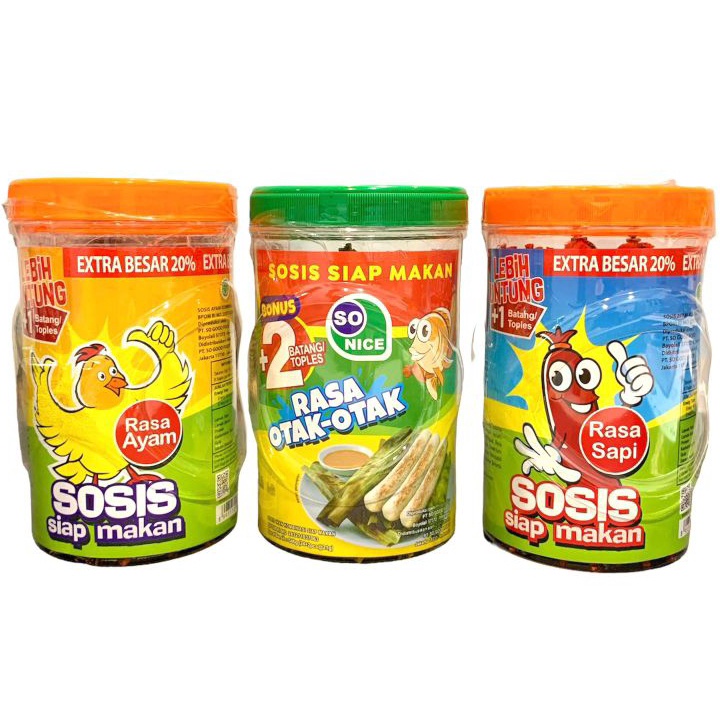 

COD NEWPRODUCT BERKAH Sosis So Nice Siap Makan 24 pcs x 21gr Rasa Ayam Rasa Sapi Rasa Otak Otak Ikan SoNice Sonice Sosis Instant Matang Halal