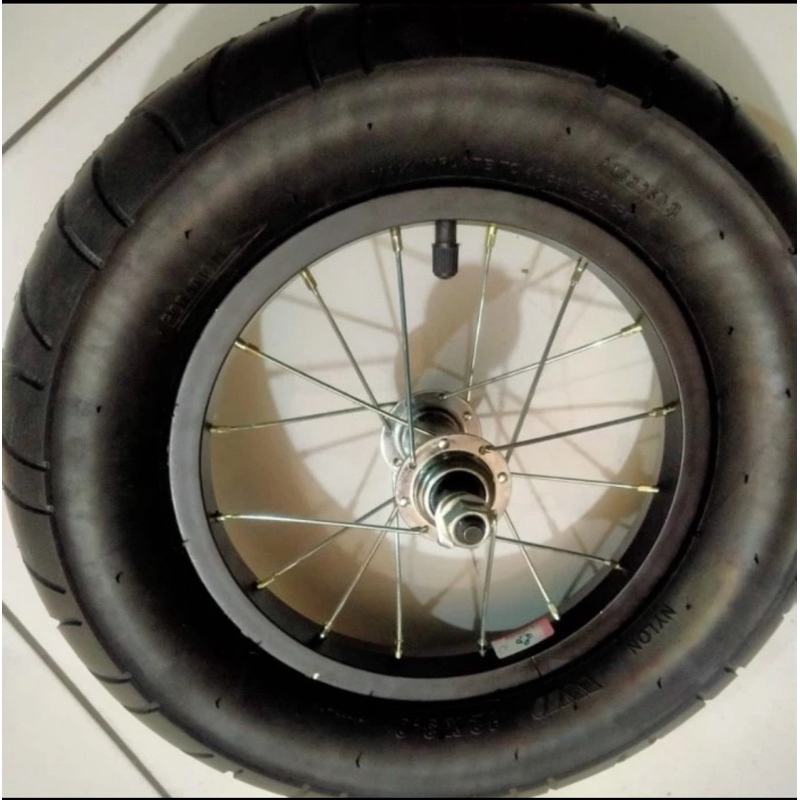 Wheelset velg set rim sepeda 12 inch jumbo 12x3.0 Termasuk ban luar dalam