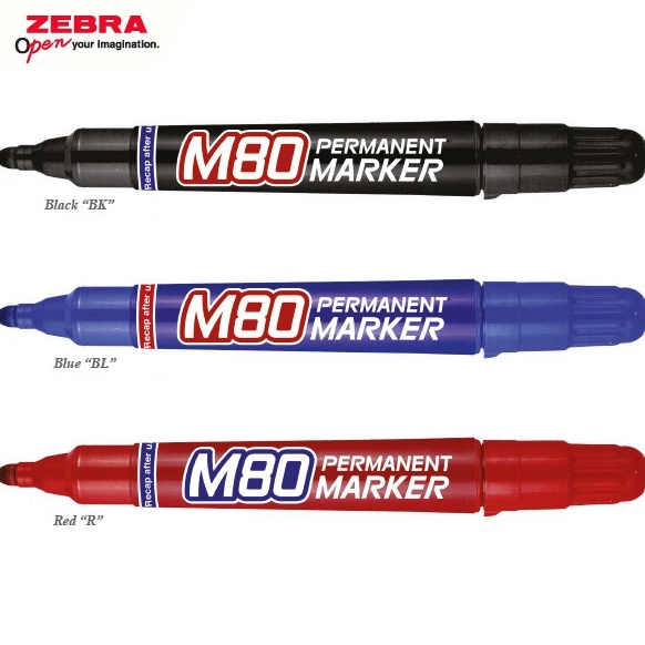 

KODE B6R6 Zebra Permanent Marker Spidol M8 Cepat Kering dan Anti Air isi 12 pcs