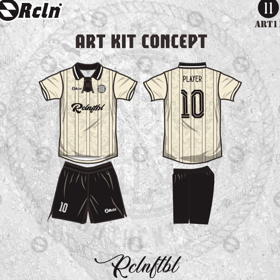 RCLN Terbaru jersey classico II satuan jersey futsal jersey sepak bola printing motif kerah tali