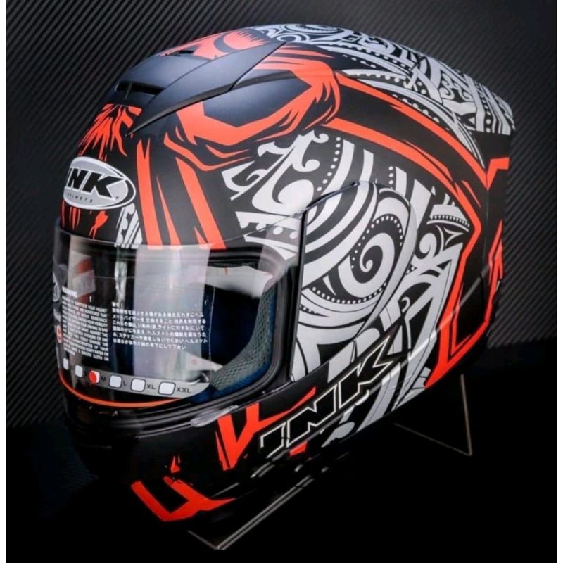 HELM INK CL MAX #8 Black Doff redfluo PULL WARNA