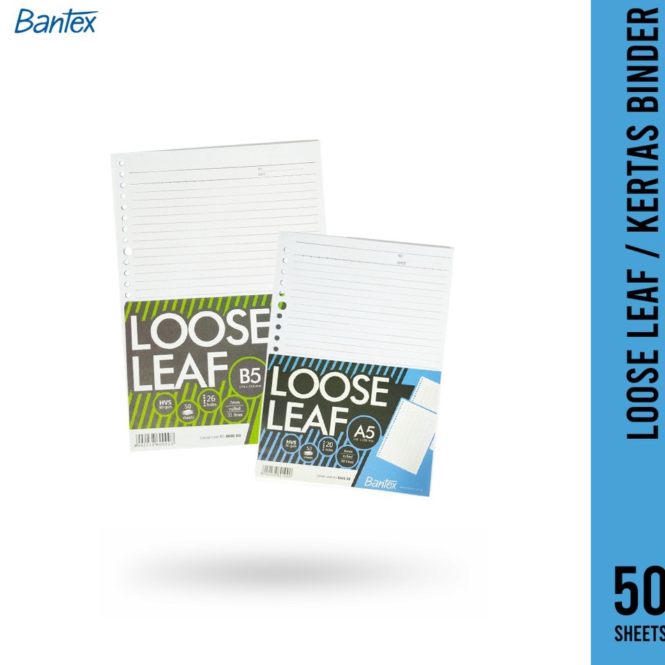 

Hadir Meriah Bantex Loose Leaf B5 8 gsm Kertas Binder