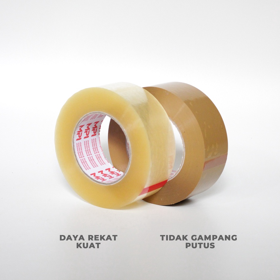 

Grosir Baru Lakban Bening Lakban Cokelat 45 mm x 2 Yard Master Pack Indonesia