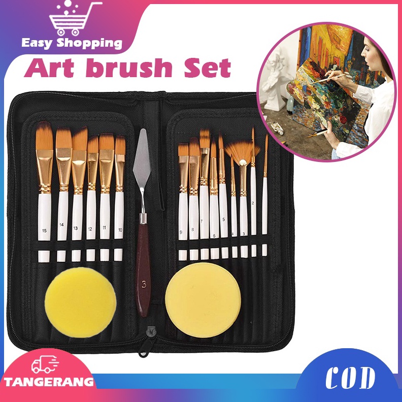 

ART S65A 18PCS Alat Lukis Kuas Cat Air MinyakKuas Alat Lukis SetMix Kuas Lukis Set LengkapArt Brush Set