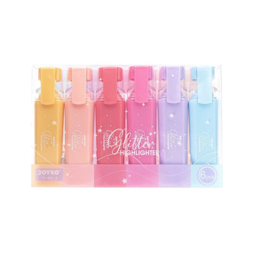 

ART X79C SET Highlighter Glitter Penanda 6 Warna Pastel Joyko HL866 MURAH