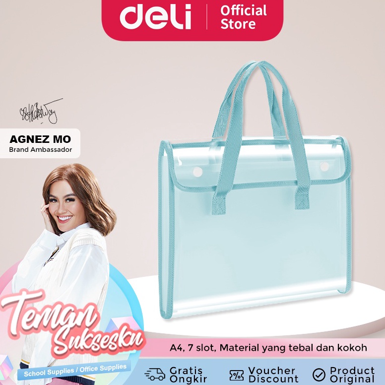 

KODE J9D4 Deli Document Bag Tas Folder Tas Dokumen Transparan dengan 7 Pembagi Bahan Tebal PM38 3 warna