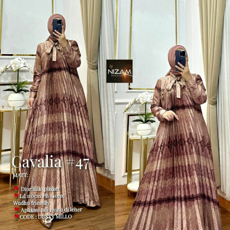 new**CAVALIA#47 GAMIS MAXY PREMIUM DRESS**BAHAN DIOR SILK PREMIUM*BY ORIGINAL NIZAM COLLECTION