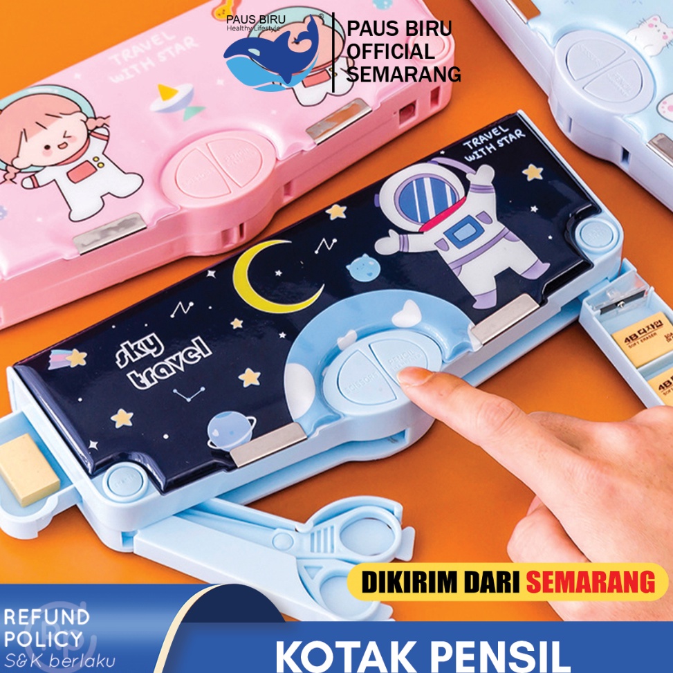 

KODE O2P3 Paus Biru Aimilo Kotak Pensil Multifungsi Lengkap Peruncing Gunting Isolasi Penghapus Penggaris