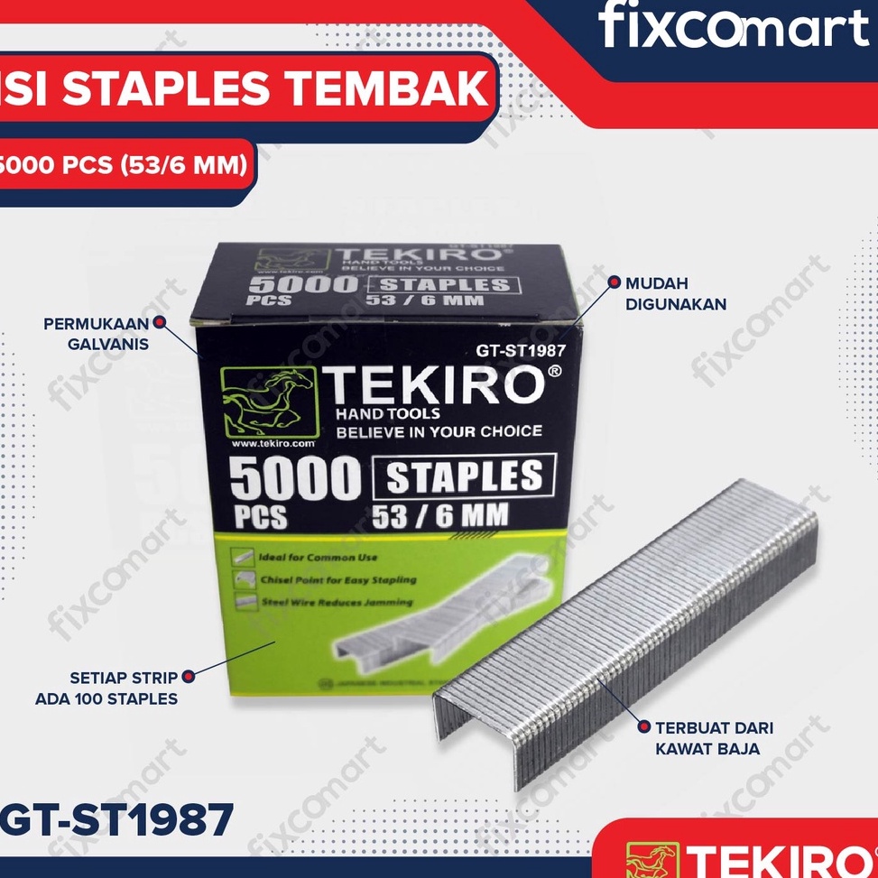 

KODE B5T4 Tekiro Isi Staples Tembak 6 MM 5 Pcs