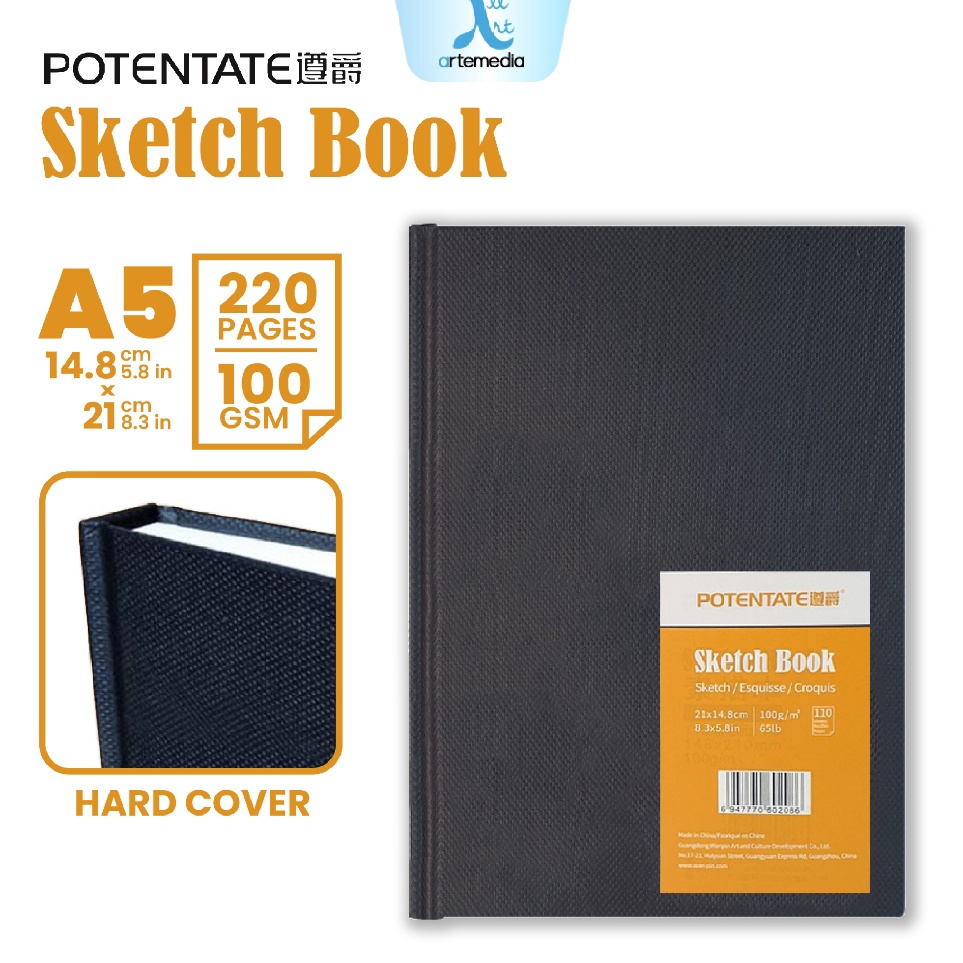 

ART K23W Potentate Sketchbook A5 Hard Cover Stitch Bound Buku Sketsa