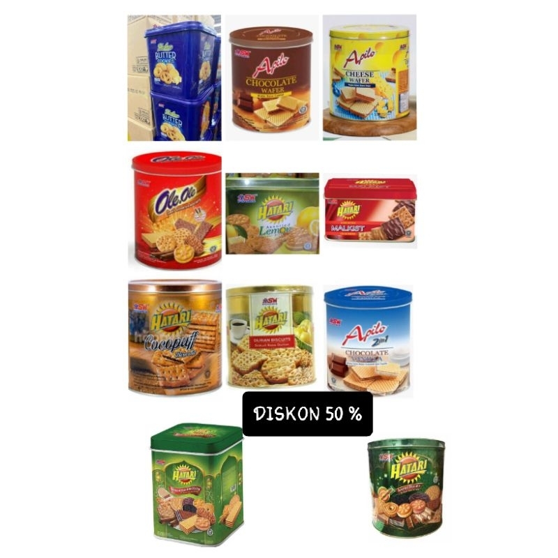 

diskon 50 % TERMURAG BISCUIT WAFER HATARI ASW BARU 300GR,DELUX BUTTERCOOKIES ASSORTED OLE OLE LEMON MALKIS COKLAT COCOPUFF DURIAN CHEESE DELUX HATARI ASW 300gr isi 6 Kartonan