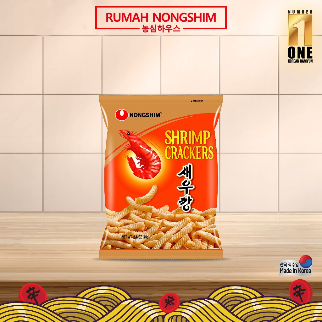 

NONGSHIM - SHRIMP CRACKER 75g Made in Korea [Korean Seafood Snack] [Kerupuk Rasa Udang]