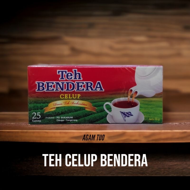 

TEH CELUP BENDERA 1BOX ISI 25ktg | 1 PACK ISI 6pcs | TOKO BUMBU MINANG AGAM TUO