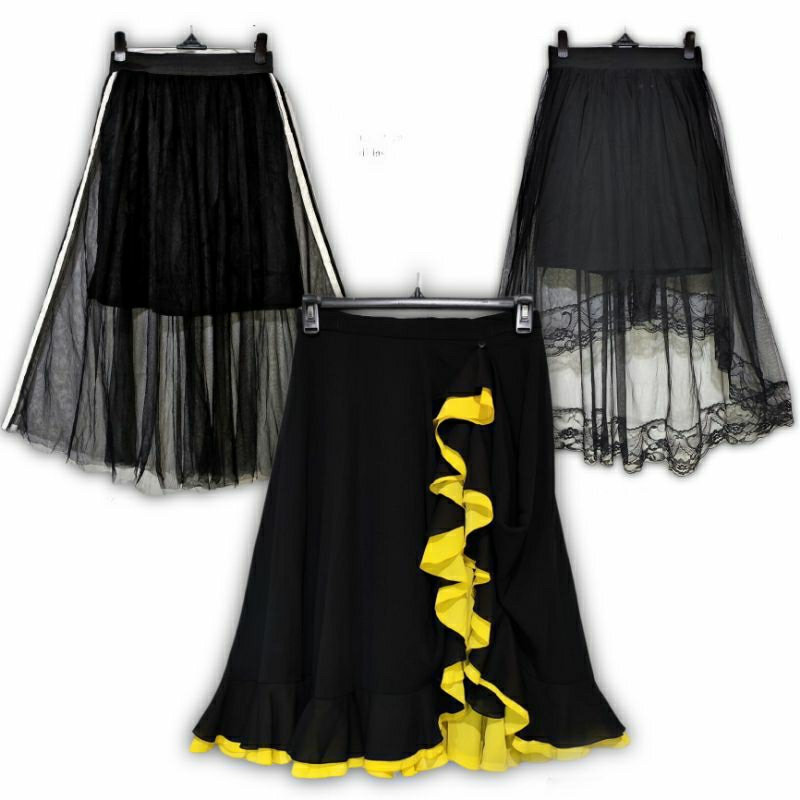 [PL] Rok HITAM Panjang & Midi Megar Black Skirt / Mayung / Span Se Lutut / Kantor / Formal / Tutu / 