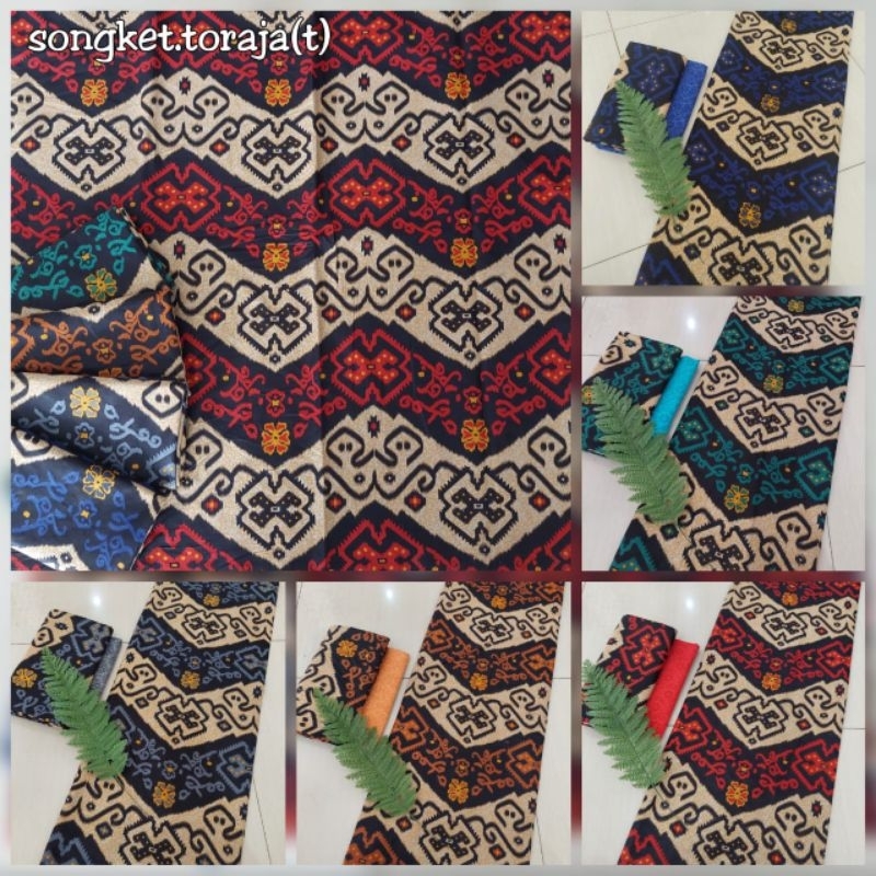 kain batik printing halus bahan katun prima motif songket toraja