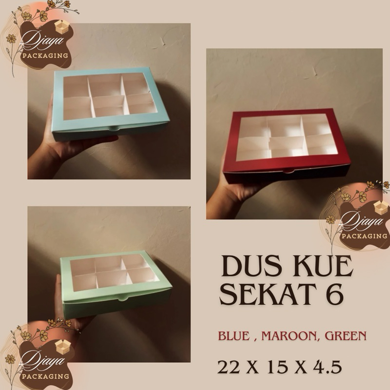 

Dus Kue Sekat 6 Cupcake Tart 22x15x4,5