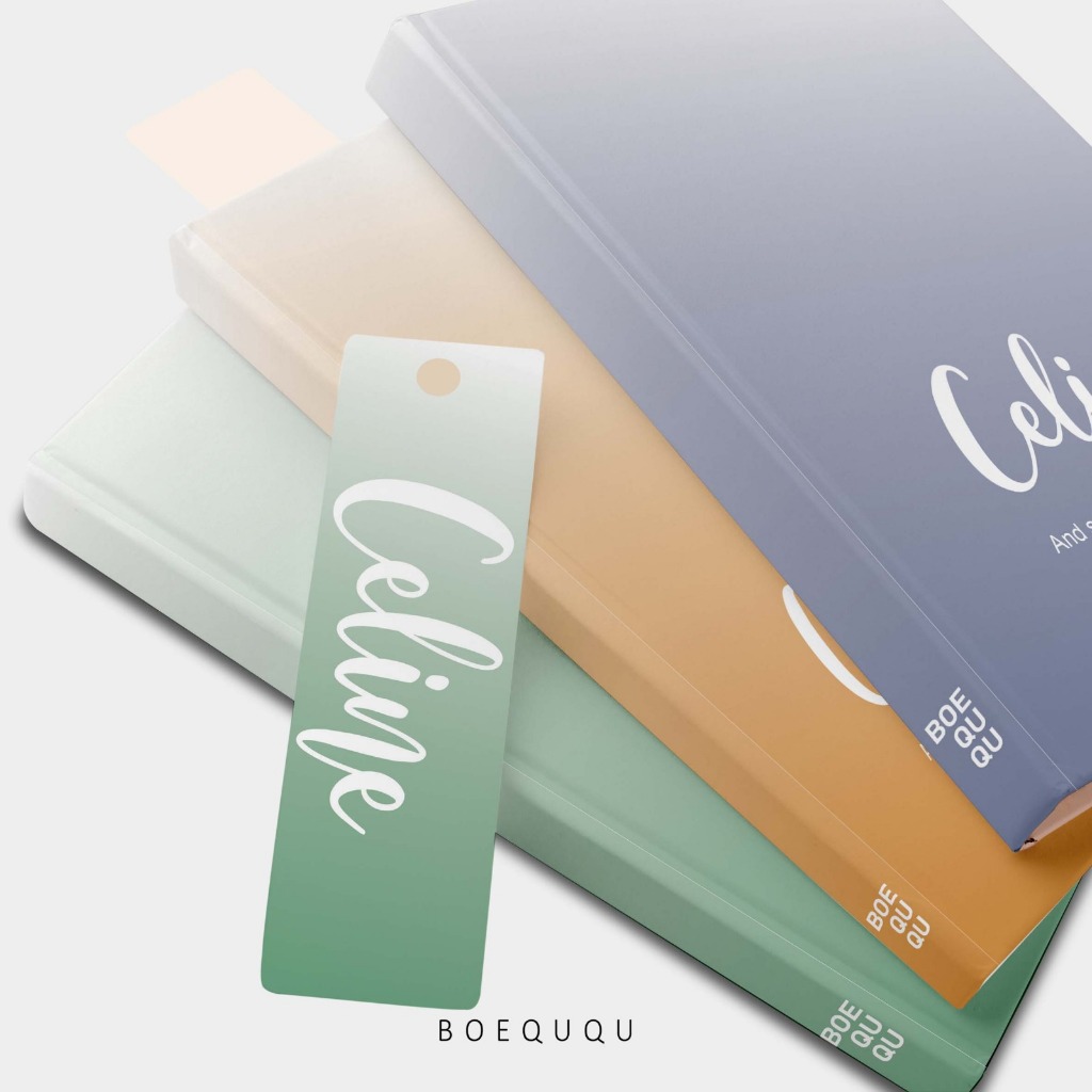 

[GRADIENT SERIES 1] - Boeququ Notebook Hardcover Custom Nama Quote / Notebook A5 A6 Isi 70 Lembar
