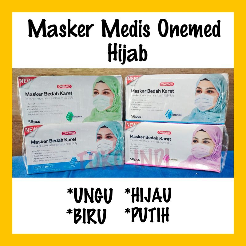 Masker Bedah Hijab Onemed/Surgical Mask/Masker Hijab