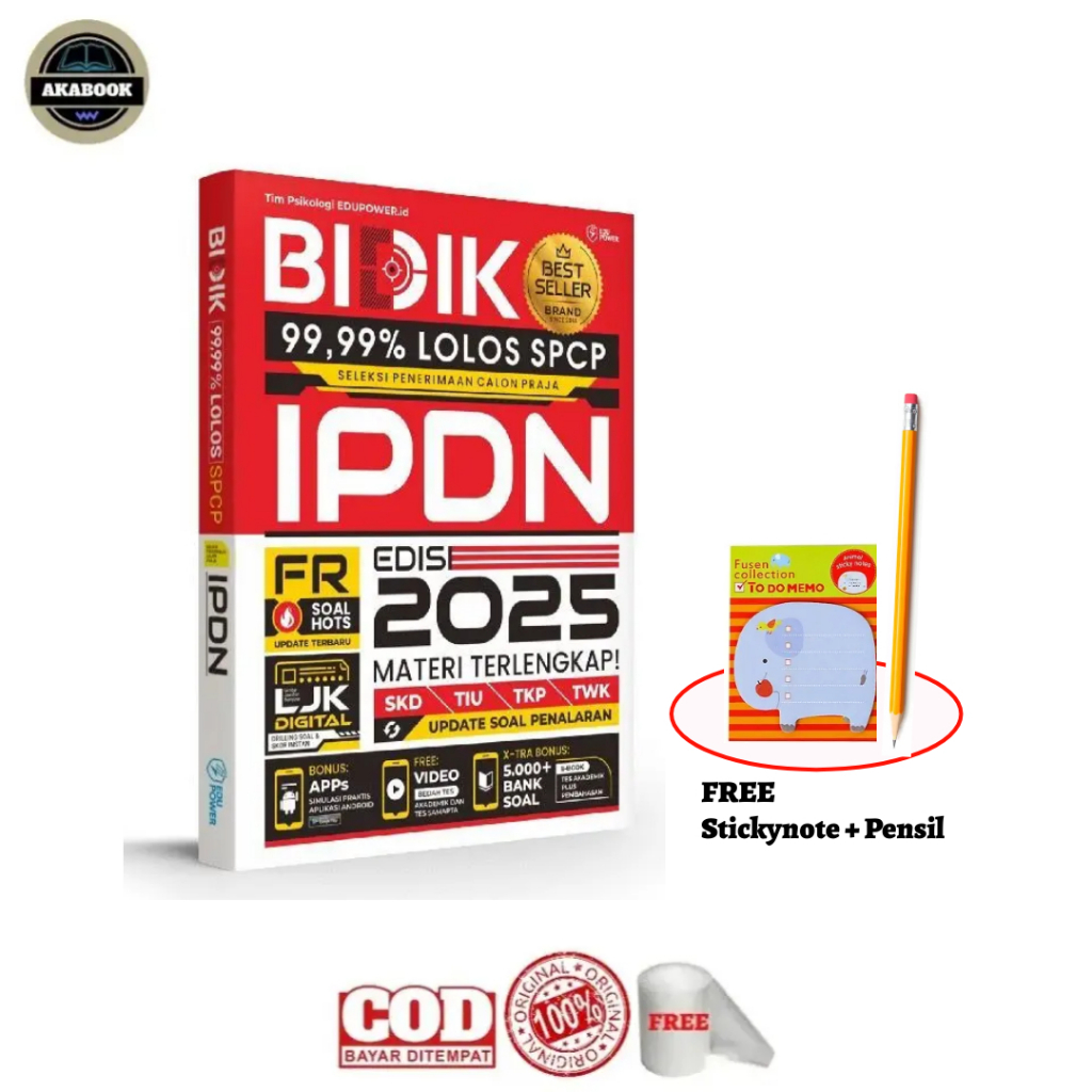 Buku Tes Masuk IPDN 2025 BIDIK 99,99% LOLOS SPCP IPDN 2025