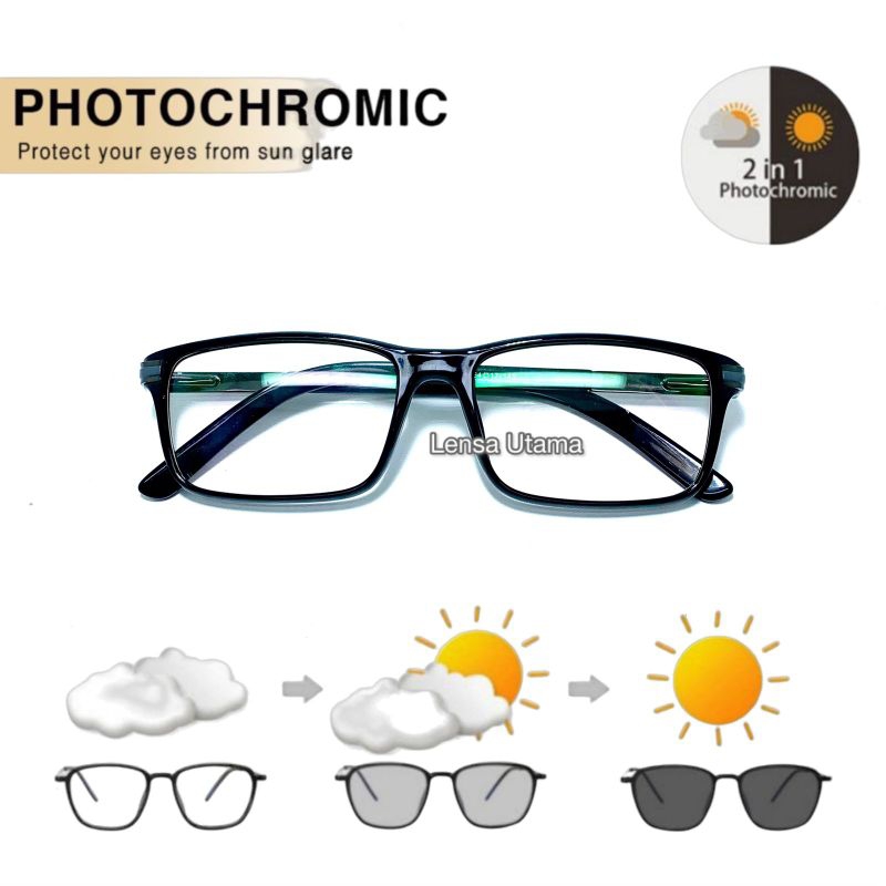 Kacamata Sporty Pria Minus Photochromic pria Anti Radiasi | Frame 339 Kacamata Minus Anti Radiasi